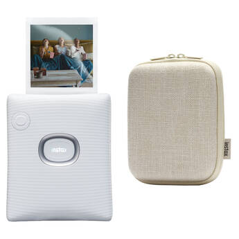 FUJIFILM instax SQUARE Link Smartphone Printer with Case Kit (Ash White)