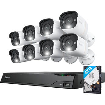 Reolink NVS16-12MB8 16-Channel 12MP NVR with 4TB HDD & Eight 12MP Bullet Cameras