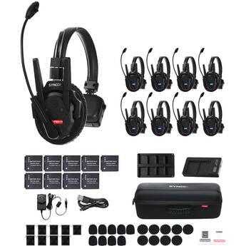 Synco Xtalk XPro9 Wireless Intercom System with 9 Single-Ear Headsets (2.4 GHz)