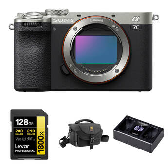 Sony a7C II Mirrorless Camera with Basic Bundle (Silver)