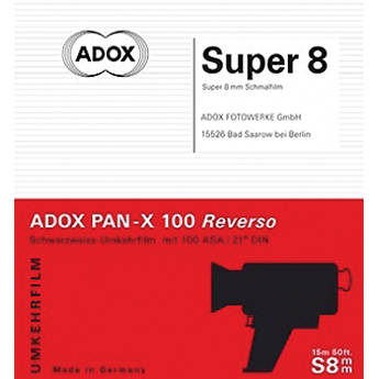 Adox Pan-X Reversal Super 8 Black and White Film (49.2')