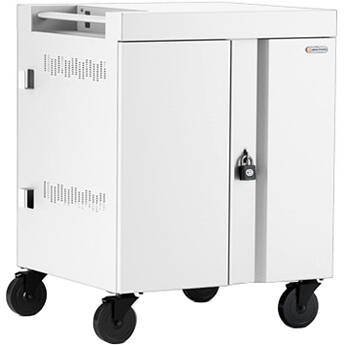 Bretford CUBE 36-Device Charging Cart (USB Type-C, Pre-Wired, Padlock, Arctic White)