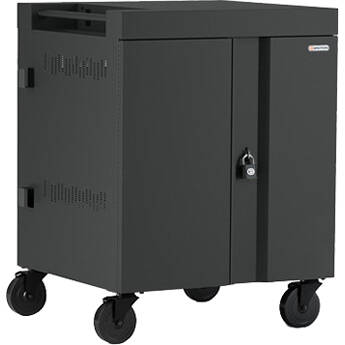 Bretford CUBE 36-Device Charging Cart (USB Type-C, Pre-Wired, Padlock, Charcoal)