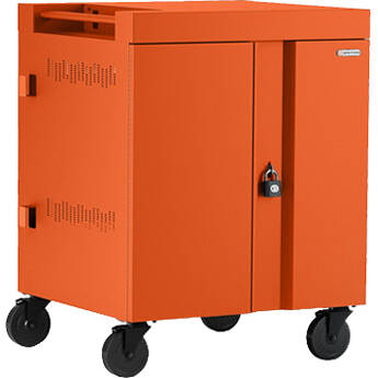 Bretford CUBE 36-Device Charging Cart (USB Type-C, Pre-Wired, Padlock, Tangerine)
