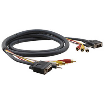 Kramer Molded 15-Pin HD + Audio + 3 RCA Male To Male Cable (15')