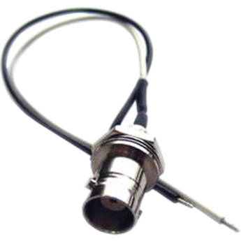 VideoComm Technologies 22-Gauge White-Black Stripped & Tinned Wire with BNC Female Bulkhead Mount (7")