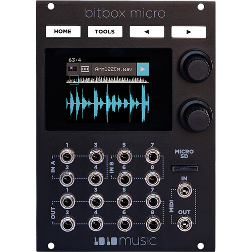 1010music Bitbox Micro Compact Sampling Module for Eurorack (18 HP, Black)