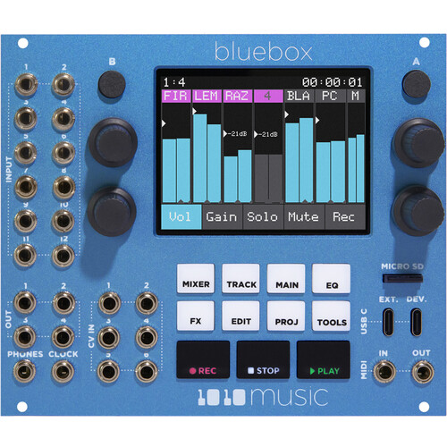 1010music Bluebox Eurorack Edition Compact Digital Mixer/Recorder (30 HP)