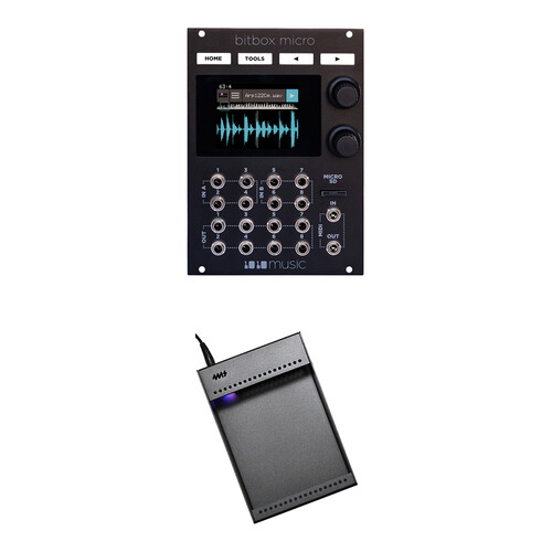 1010music Bitbox Micro Compact Sampling Module Kit with Desktop 20 HP Eurorack Case (Black)
