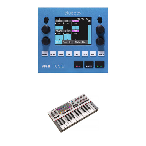 1010music Bluebox Compact Digital Mixer/Recorder Kit with MIDI Keyboard Controller