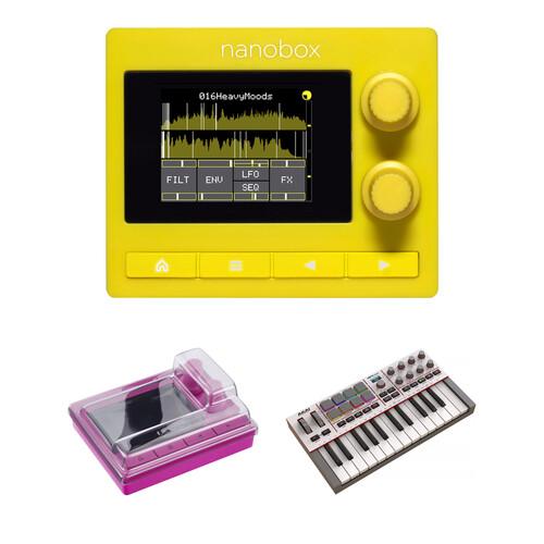 1010music nanobox lemondrop Polyphonic Granular Synthesizer Kit with Cover and Keyboard
