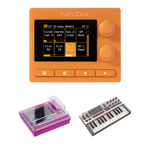 1010music nanobox tangerine Compact Streaming Sampler Kit with Cover and Keyboard
