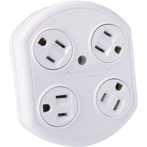 360 Electrical 4 Outlet Rotating Adapter