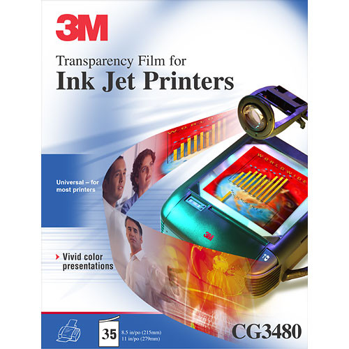 3M CG3480/35 Ink Jet Transparency Film, 4mil (35 Sheets)