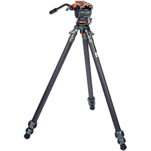 3 Legged Thing Mike Carbon Fiber Tripod with Quick Leveling Base and AirHed Cine-S Fluid Head System