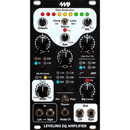 4ms LEQA Leveling EQ Amplifier Eurorack Module (Black, 14 HP)