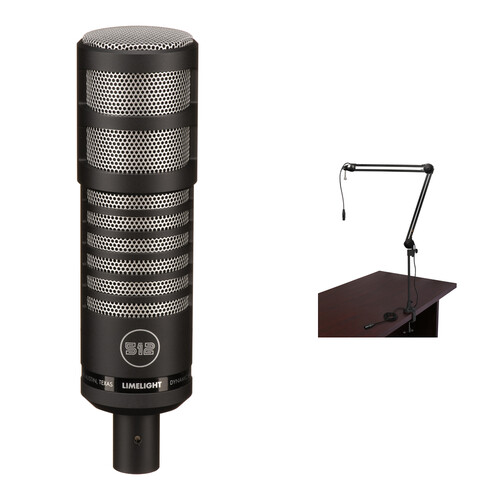 512 AUDIO Limelight Dynamic Vocal XLR Microphone Kit with Boom Arm and Cable