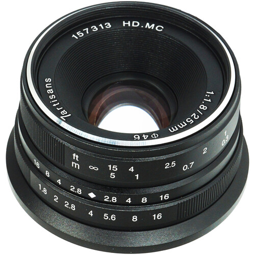 7Artisans 25mm f/1.8 Lens (Fujifilm X, Black)