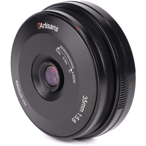 7Artisans 35mm f/5.6 Pancake Lens for Canon EOS-R (Black)