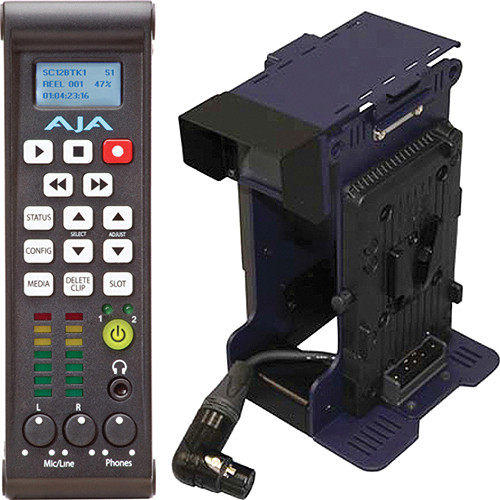 AJA Ki Pro Mini Compact Field Recorder with V-Mount Adapter Kit