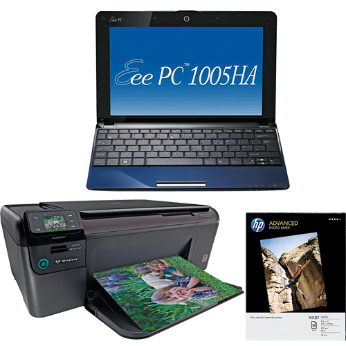 ASUS Eee PC 1005HA-PU17 10.1" Netbook Computer (Blue) with Printer Kit