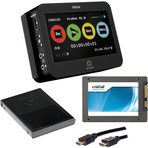 Atomos Ninja Video Recorder / SSD / Five SSD Cases / 3' HDMI Cable Kit