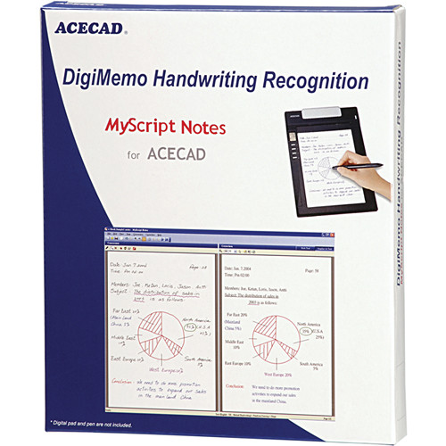 Acecad MyScript Notes DigiMemo Handwriting Recognition Software