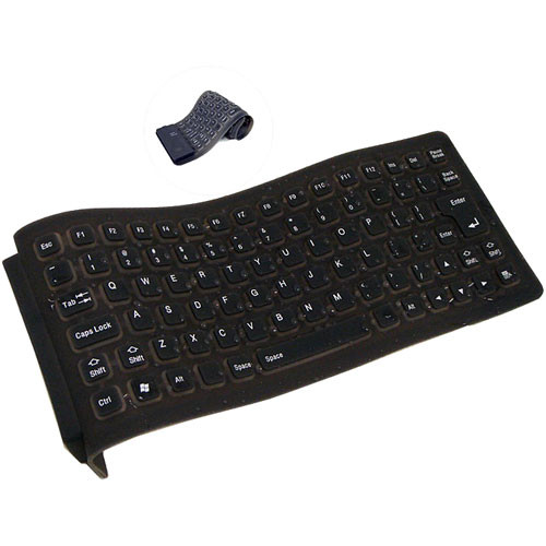 Adesso Flexible Mini USB Keyboard with PS/2 Adapter (Black)