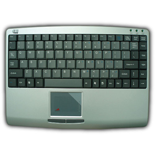 Adesso SlimTouch Mini Keyboard with Built-in TouchPad - PS/2 (Silver)
