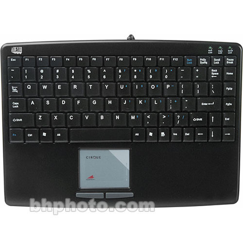 Adesso SlimTouch Mini Keyboard with Built-in TouchPad - USB (Black)
