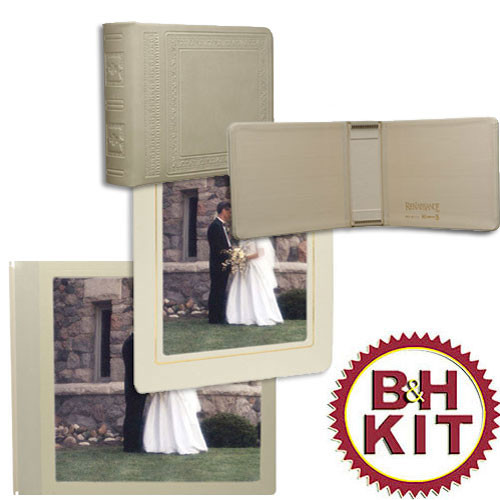 Albums X Milano Photo/Wedding Album Kit with Embossed Cover and 12 5 x 7" Pages and Mats Pearl