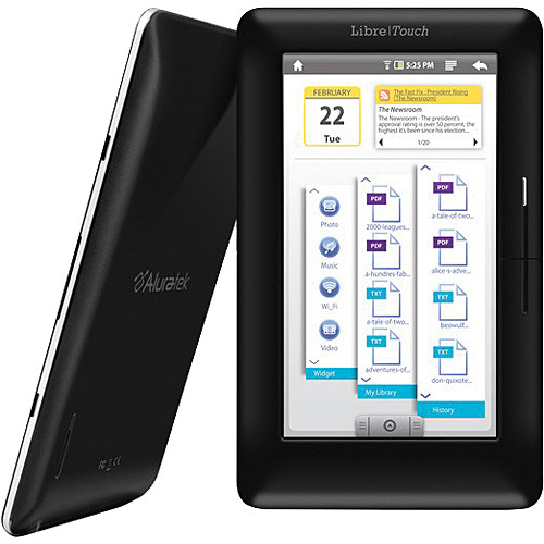 Aluratek AEBK08FB LIBRE Touch eBook Reader with WiFi & 7" TouchScreen Color LCD