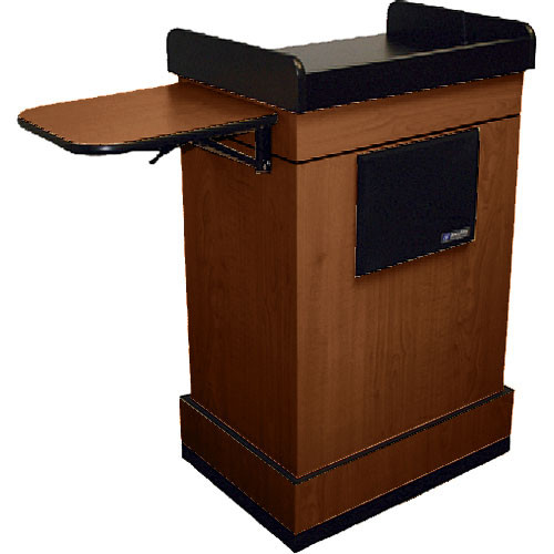 AmpliVox Sound Systems SS3230 Multimedia Computer Lectern with Sound (Mahogany)