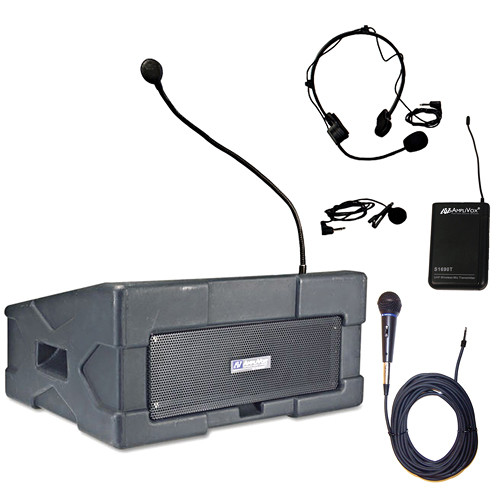 AmpliVox Sound Systems SW124-2 Wireless Roving Rostrum Podium PA