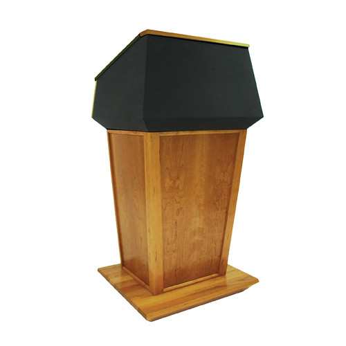 AmpliVox Sound Systems Patriot Plus Lectern (Non-Sound, Natural Cherry with Black Canvas Accent)