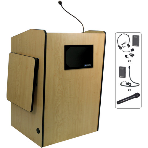 AmpliVox Sound Systems SW3235-MP Wireless Multimedia Presentation Podium (Maple)