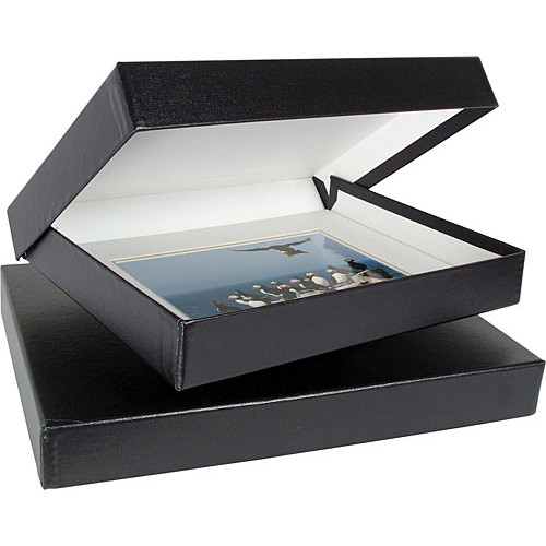 Archival Methods Onyx Portfolio Box - 8.5 x 10.5 x 2" - Black Buckram/White