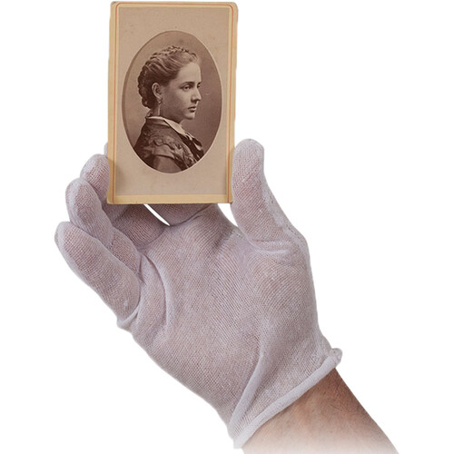 Archival Methods Medium-Weight Bleached Cotton Inspection Gloves (Large, 12-Pack)
