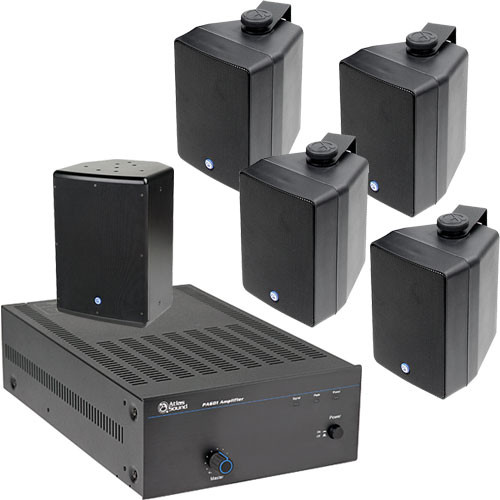 AtlasIED APAKSMSB Amplifier and Surface Mount Speaker Package System (Black)