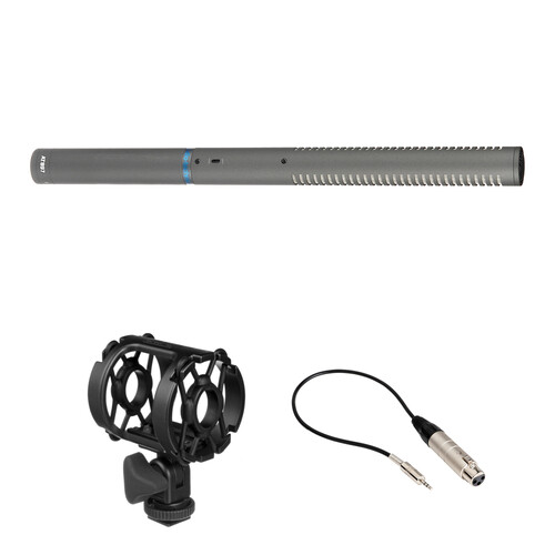 Audio-Technica AT897 Shotgun Microphone Kit with Shockmount and XLR to 3.5mm Cable