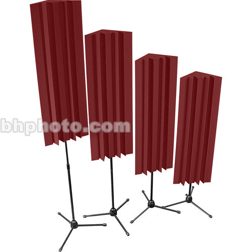 Auralex Stand-Mounted LENRD (Burgundy) - 4 Pieces with Stands