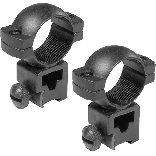 Barska Dovetail-Style Airgun .22 See-Through Riflescope Rings (1", Aluminum, High, Matte Black)