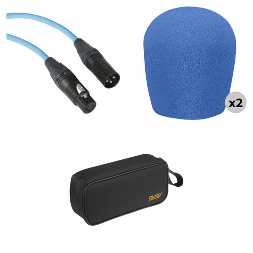 B&H Photo Video Performance Microphone Windscreen and XLR Cable ID Kit (Blue)