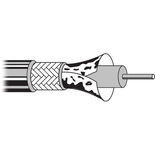 Belden 1695A RG6 Plenum SDI/HDTV Coaxial Cable (1000', Black)