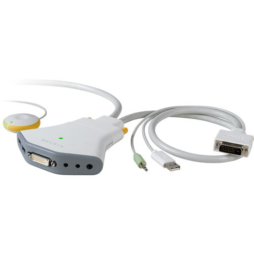 Belkin Flip DVI-D - 2-Computer USB KVM Switch with Audio Support