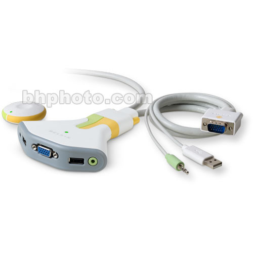 Belkin Flip Wireless - 2-Computer USB KVM Switch with Audio Support