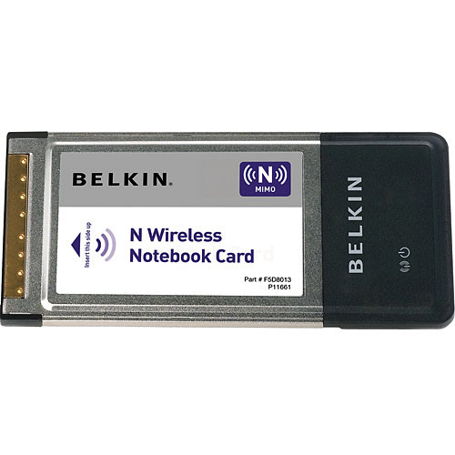 Belkin N Wireless Notebook Card - PCMCIA, Draft 802.11n and 802.11b/g