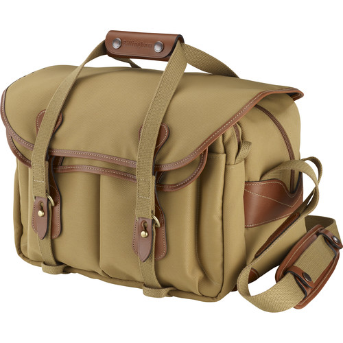 Billingham 335 Shoulder Bag (Canvas, Khaki with Tan Leather Trim)