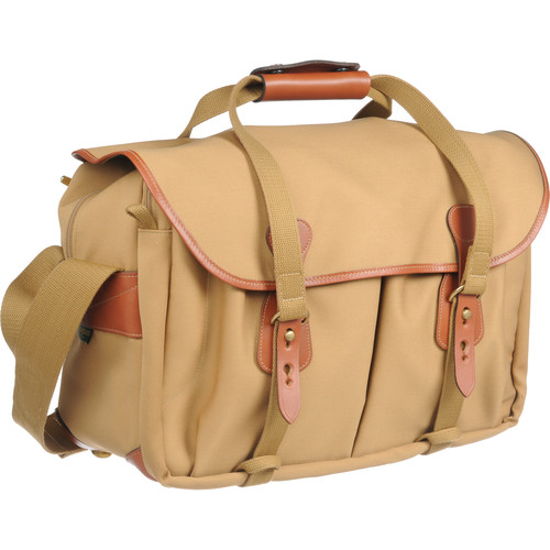 Billingham 445 Shoulder Bag (Khaki Canvas with Tan Leather Trim)