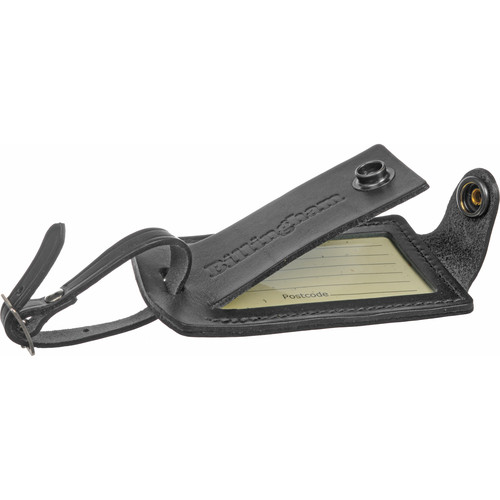 Billingham Luggage Tally (Black Leather / Nickel-Coated Brass Hardware)